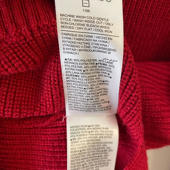 Athleta Red Hanover V-neck Sweater Tunic Size Small - Picture 7 of 8